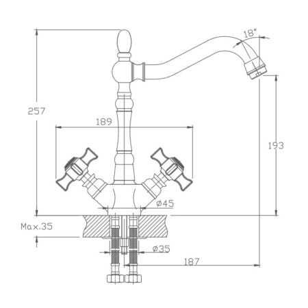 Смеситель для кухни Haiba HB4324, хром