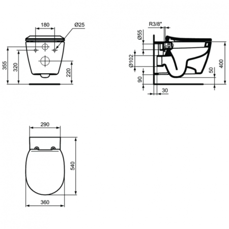 Унитаз подвесной Ideal Standard CONNECT E772101 без сиденья