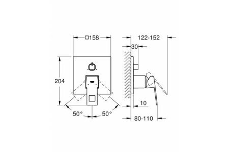 Смеситель для душа Grohe Eurocube 24094AL0 темный графит матовый
