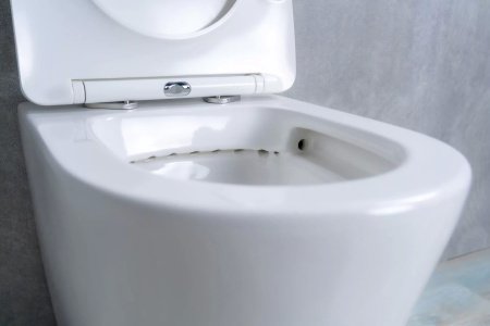 Унитаз приставной безободковый GID TRS-263 с сиденьем микролифт, белый