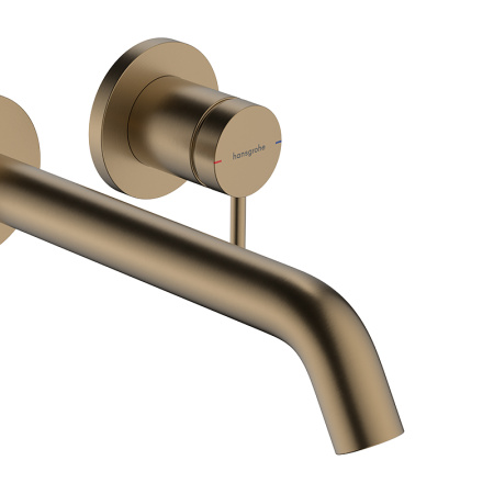 Смеситель для раковины (излив 225мм) Hansgrohe Tecturis S 73351140 бронза шлифованная