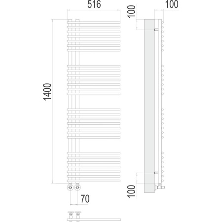 Полотенцесушитель водяной Terminus Астра П28 50х140