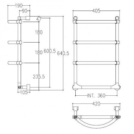 Полотенцесушитель электрический Margaroli Luna 5233604CRNB 64х40.5см хром