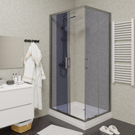 Душевой угол Parly 70x100x185 профиль хром, стекло тонированное