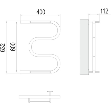 Полотенцесушитель водяной Terminus М-образный (1") 60х40