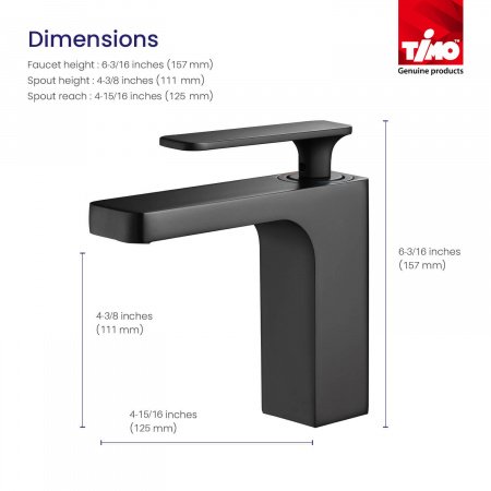 Смеситель для раковины Timo Torne 4361/03F черный матовый