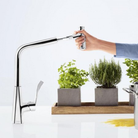 Смеситель для кухни Hansgrohe Metris Select M71 73816000 хром