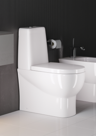 Унитаз-компакт Sanita Luxe Infinity Mono INFSLCC01040822 с бачком и сиденьем микролифт