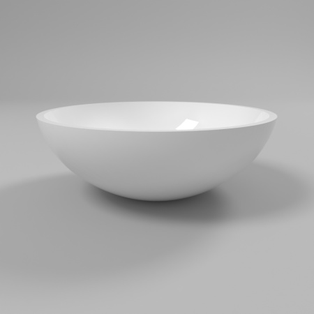 Умывальник WHITECROSS Cornelian D=43 (белый глянец) иск. камень