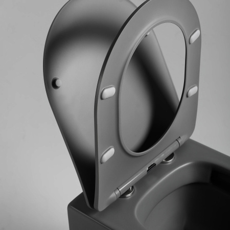 Унитаз подвесной безободковый Vincea Piatti VT1-11SMA антрацит матовый, с сиденьем микролифт