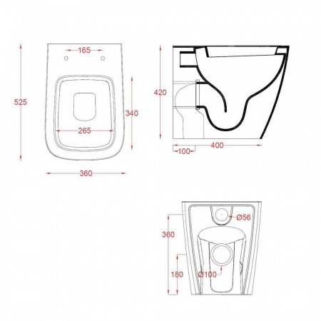 Унитаз приставной ArtCeram A16 ASV004 безободковый