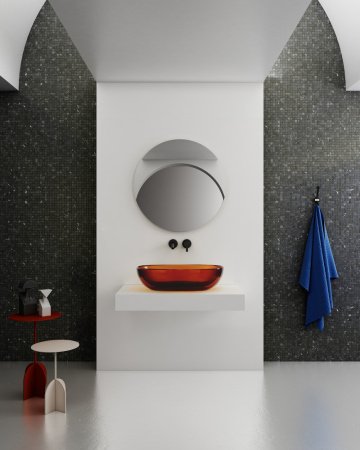 Раковина накладная 60см ABBER Kristall AT2805Opal коричневый