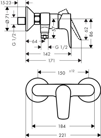 Смеситель для душа Hansgrohe Talis E 71760000 хром