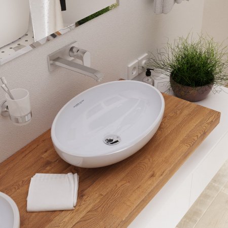 Раковина накладная 55см Sanita Luxe Ringo RNGSLWB01 белый