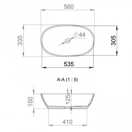 Раковина накладная 54.5см Salini Callista 1101104G белый