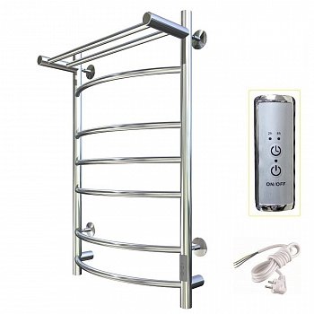 Полотенцесушитель электрический Тругор Приоритет Пэк сп серия 3 80х50 хром, с полкой