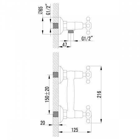 Смеситель для душа Lemark Vintage LM2803B бронза