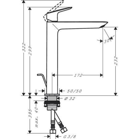Смеситель для раковины Hansgrohe Logis Fine 71257000 хром
