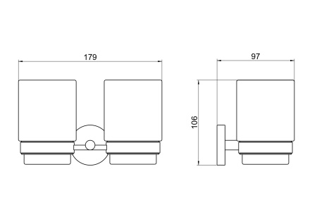 Стакан для ванной двойной Aquatek Бетта AQ4617MB черный матовый