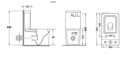 Напольный унитаз-компакт Grossman GR-4445S белый, с сиденьем микролифт