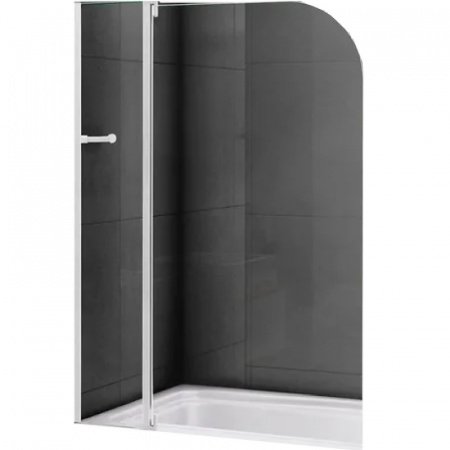 Шторка на ванну Cezares Relax V-11 100х140 профиль Белый стекло рифленое R