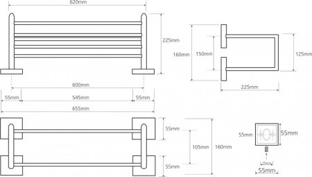 Полки для полотенец Bemeta Beta 132205102 Хром
