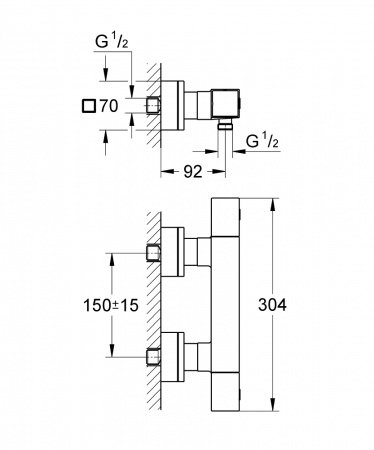 Термостат для душа Grohe Grohtherm Cube 34488000 хром