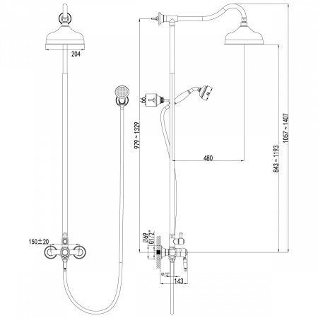 Душевая стойка Lemark Villa LM4860B бронза