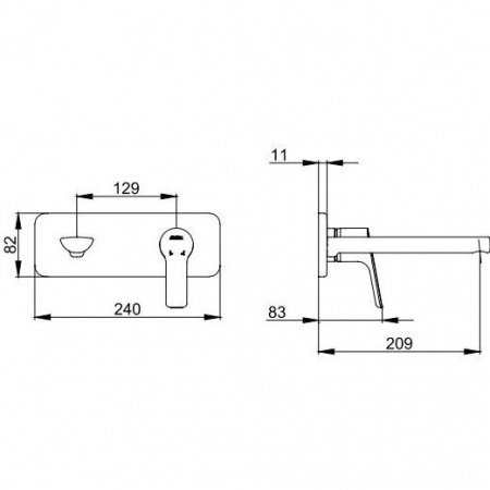 Смеситель для раковины E.C.A Luna 102167606EX-K хром