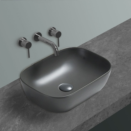 Раковина накладная 45,5см Vincea VBS-102MA антрацит матовый