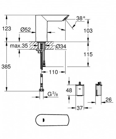 Смеситель для раковины Grohe Bau Comopolitan E 36452000 хром