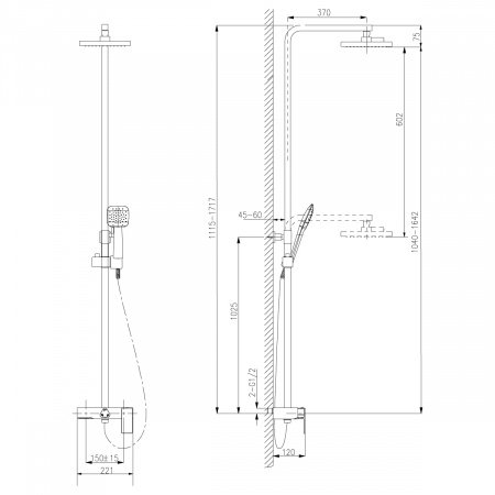 Душевая стойка Lemark Tropic LM7005C хром