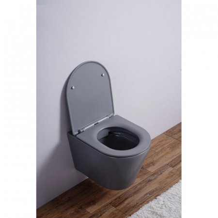 Унитаз подвесной Esbano CLAVEL серый матовый, с сиденьем микролифт