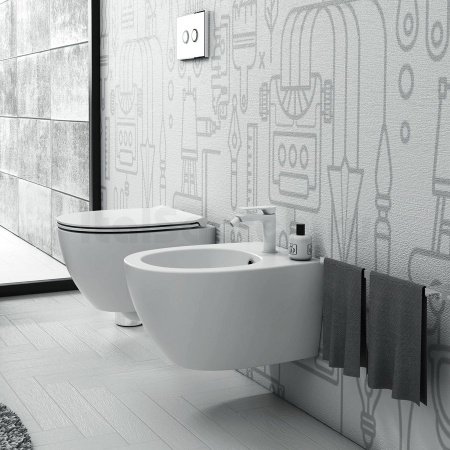 Унитаз подвесной безободковый Globo 4All MDS03BO белый матовый, без сиденья