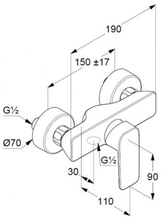 Смеситель для ванны с душем Kludi Pure&Style 408410575 хром