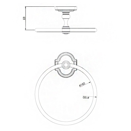 Кольцо для полотенец Bronze de Luxe ROYAL S25004, бронза