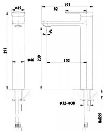 Смеситель для раковины Bravat Freya F1367400CP-RUS хром
