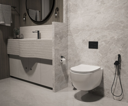 Унитаз подвесной безободковый Vincea Evo VT1-34ST белый, с сиденьем микролифт