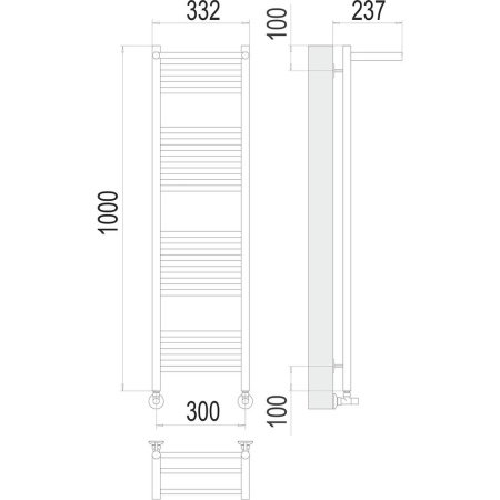 Полотенцесушитель водяной с полкой Terminus Аврора П20 30х100