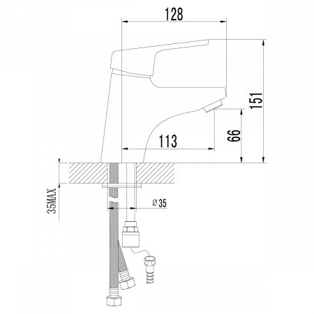 Смеситель для раковины  Lemark Luna LM4116C хром