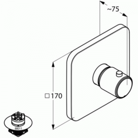 Термостат для душа Kludi E2 497290575 хром