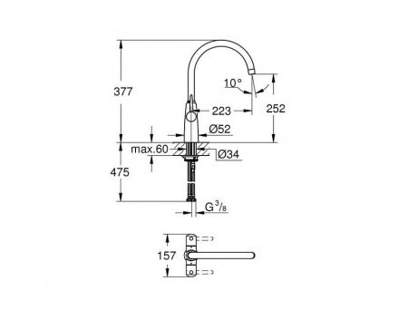 Смеситель для кухни Grohe Ambi 30189000 хром