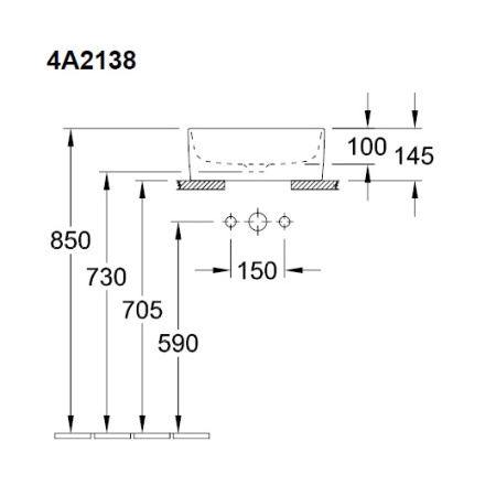 Раковина накладная 38см Villeroy & Boch Collaro 4A213801 alpin