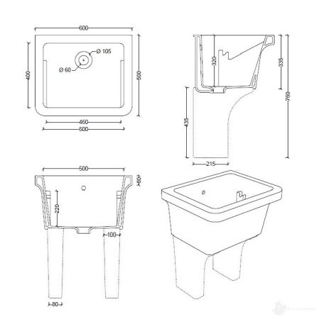 Хозяйственная раковина Hatria Complementi 60 Y1VD Белая
