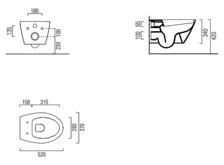 Унитаз подвесной безободковый GSI Modo 981611 белый