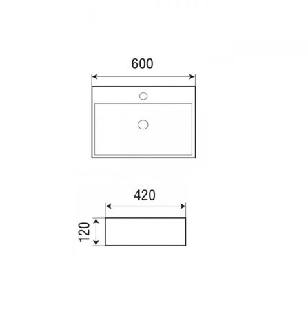 Раковина накладная 60см Grossman GR-3036 белый