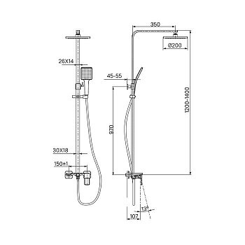 Душевая стойка IDDIS Bild BILBL1Fi06 черный матовый