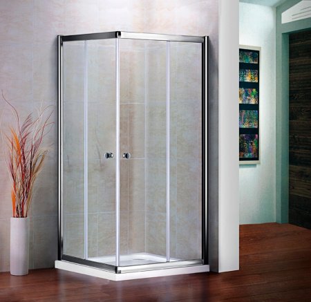 Душевой уголок Cezares Pratico A-2 100x100 профиль Хром стекло прозрачное