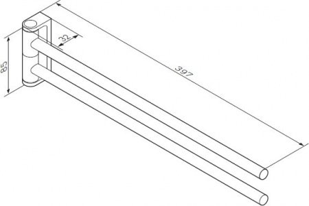 Держатель для полотенец AM PM Inspire A5032600 настенный двойной Хром