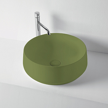Раковина накладная 46см Kerasan F10 460411 зеленый матовый